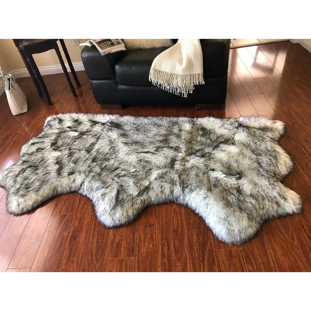 Silver Orchid Nansen Luxurious Faux Sheepskin Pelt Shag Rug