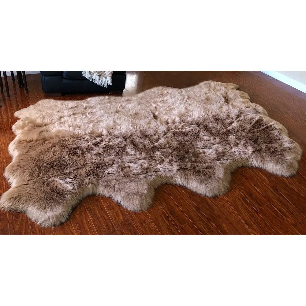 Silver Orchid Nansen Luxurious Faux Sheepskin Pelt Shag Rug