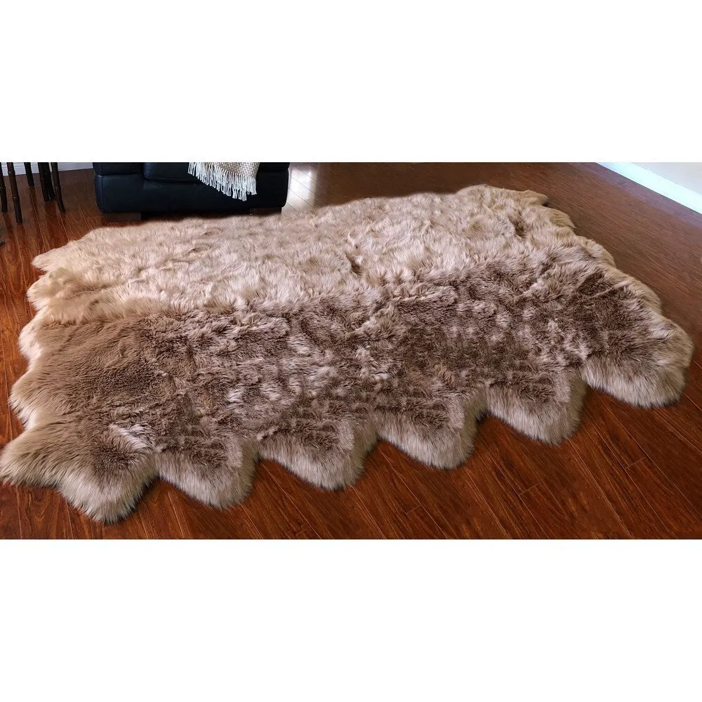 Silver Orchid Nansen Luxurious Faux Sheepskin Pelt Shag Rug