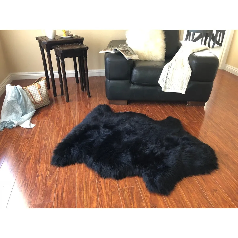 Silver Orchid Nansen Luxurious Faux Sheepskin Pelt Shag Rug