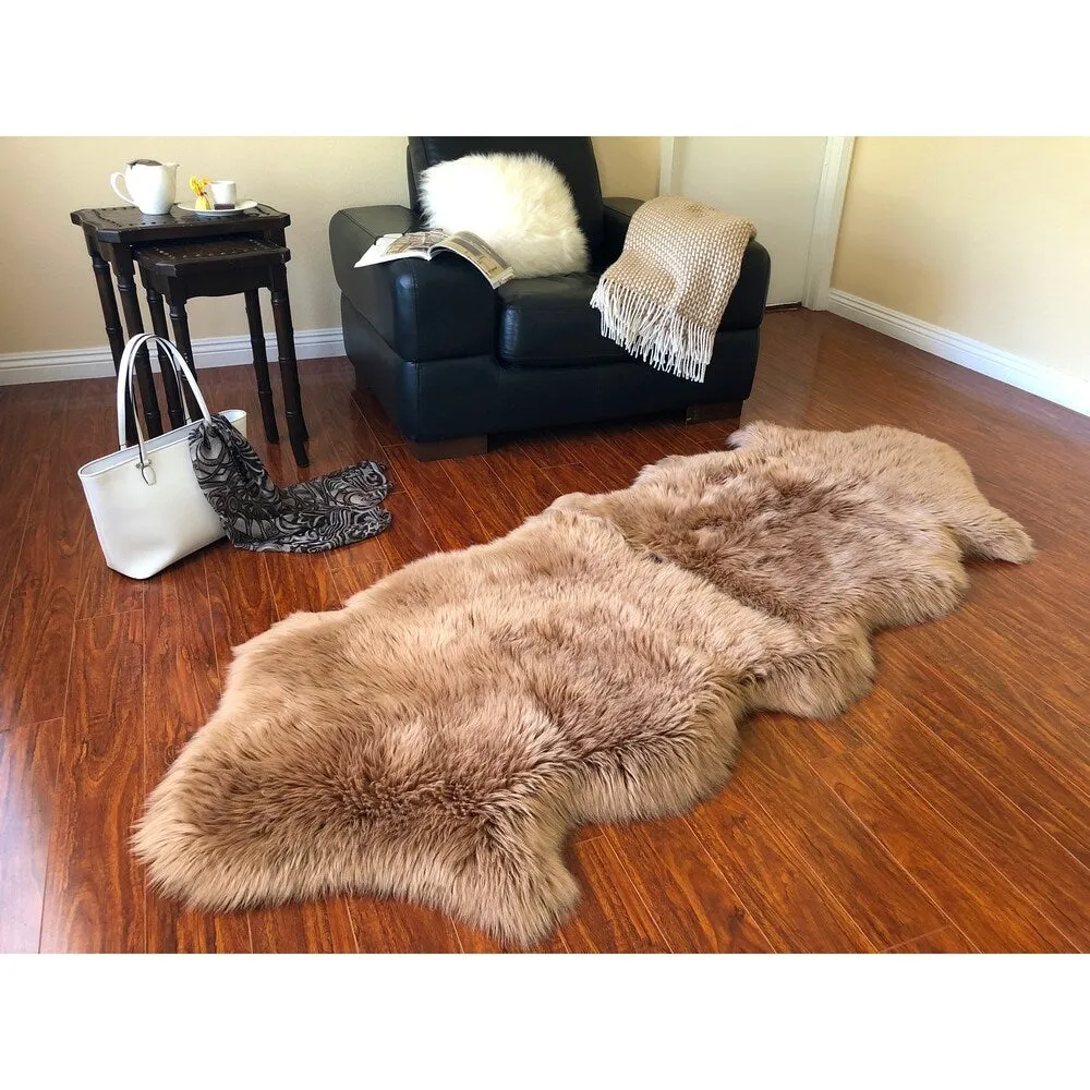 Silver Orchid Nansen Luxurious Faux Sheepskin Pelt Shag Rug