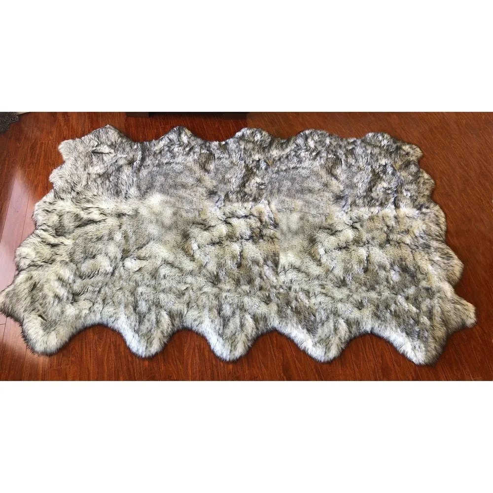 Silver Orchid Nansen Luxurious Faux Sheepskin Pelt Shag Rug