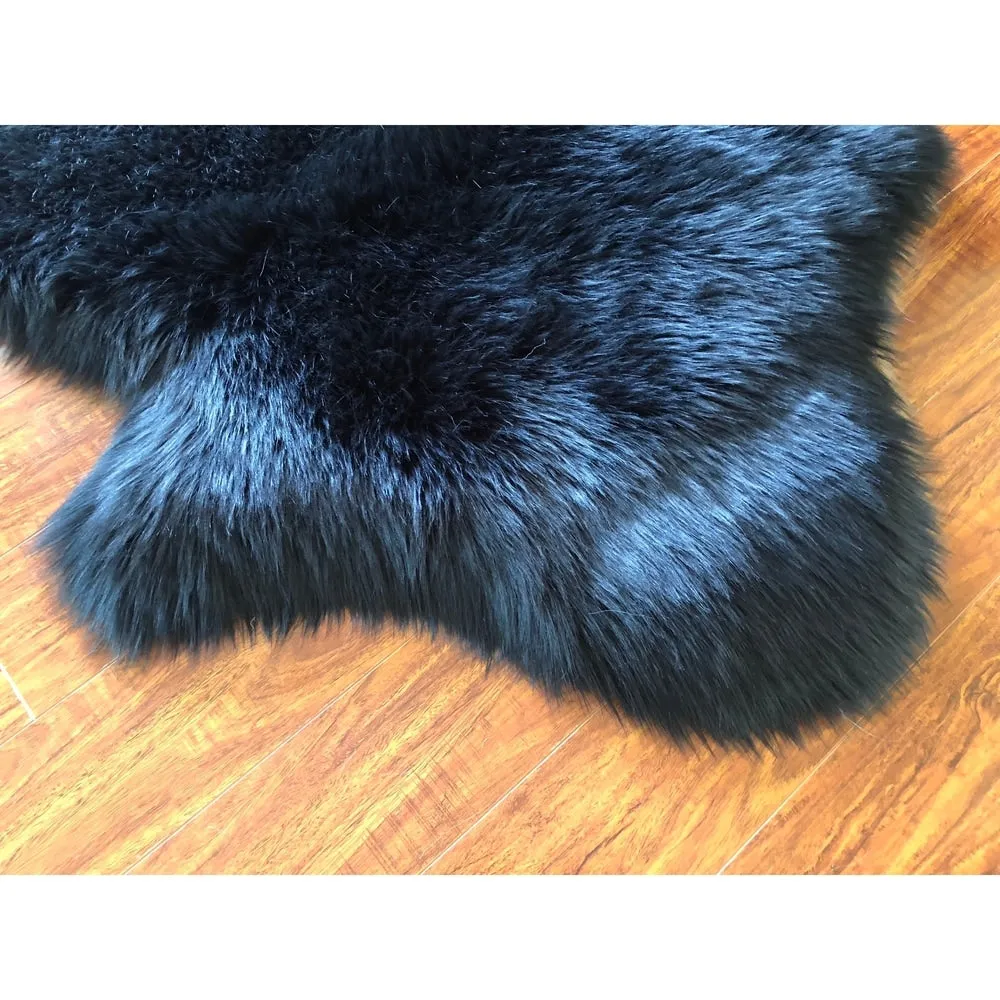 Silver Orchid Nansen Luxurious Faux Sheepskin Pelt Shag Rug