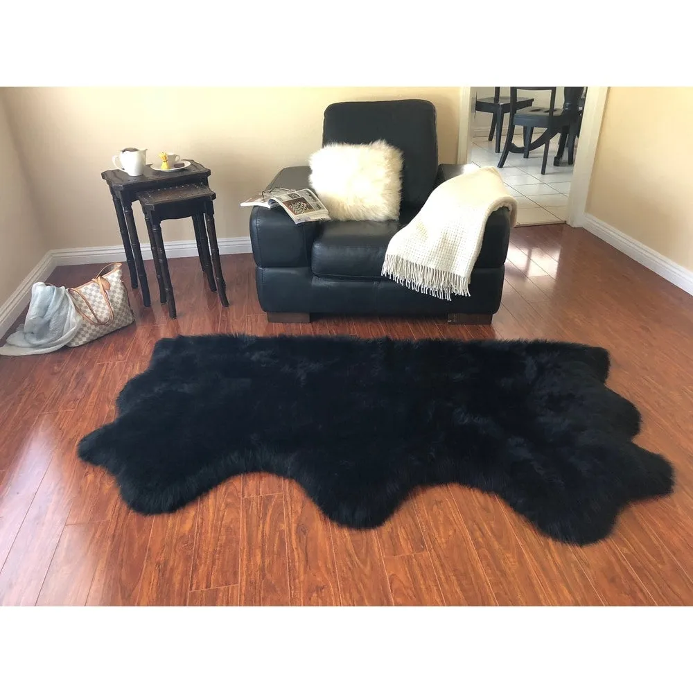 Silver Orchid Nansen Luxurious Faux Sheepskin Pelt Shag Rug