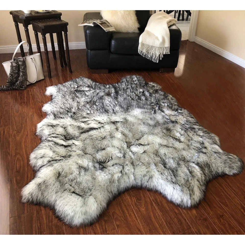 Silver Orchid Nansen Luxurious Faux Sheepskin Pelt Shag Rug