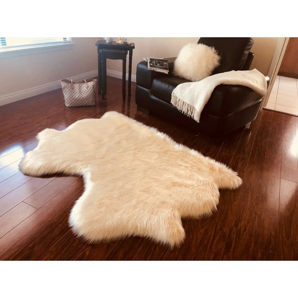 Silver Orchid Nansen Luxurious Faux Sheepskin Pelt Shag Rug