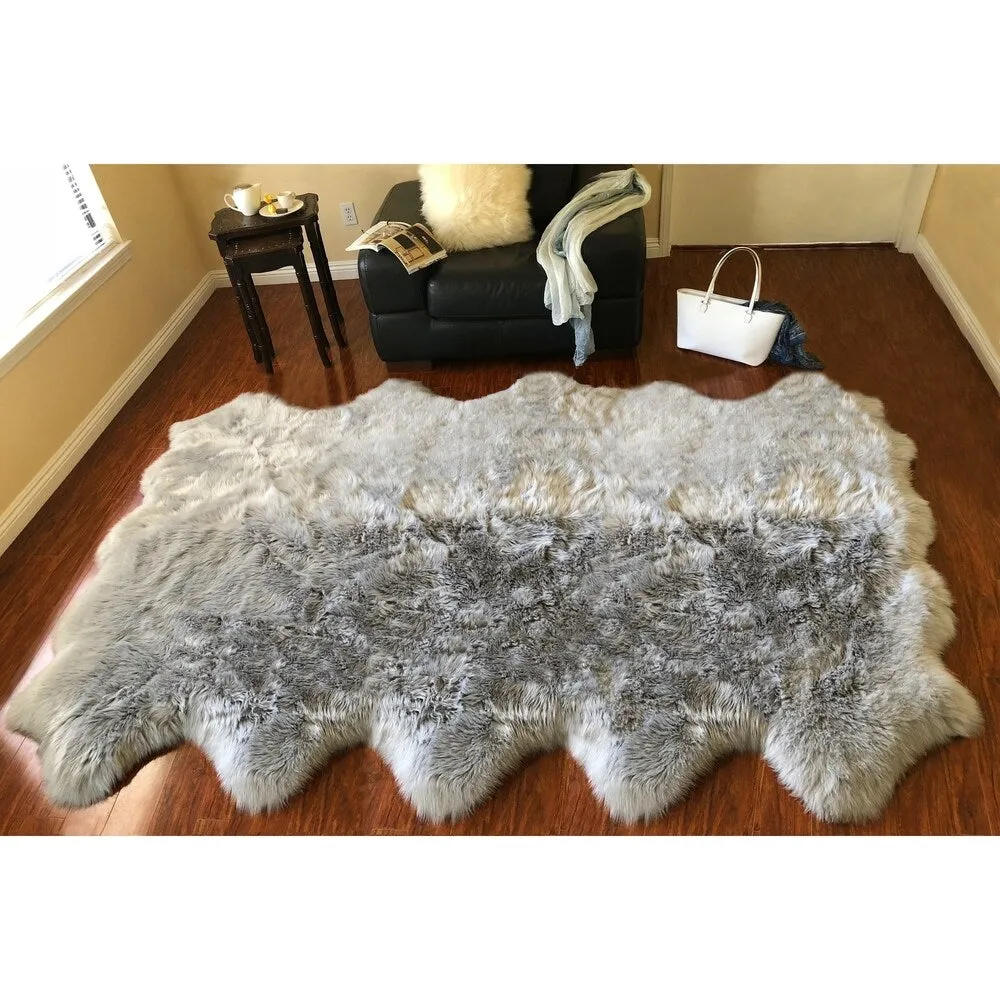 Silver Orchid Nansen Luxurious Faux Sheepskin Pelt Shag Rug