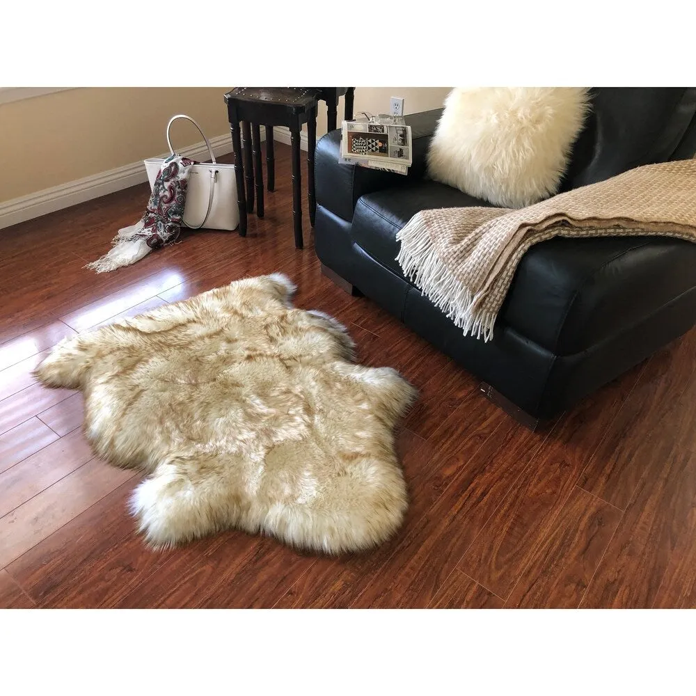 Silver Orchid Nansen Luxurious Faux Sheepskin Pelt Shag Rug