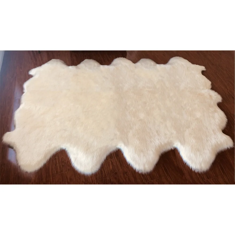 Silver Orchid Nansen Luxurious Faux Sheepskin Pelt Shag Rug