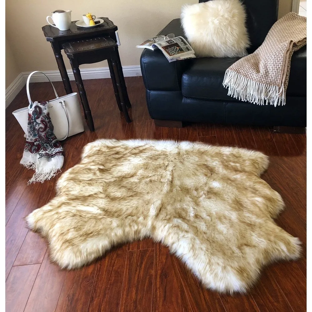 Silver Orchid Nansen Luxurious Faux Sheepskin Pelt Shag Rug
