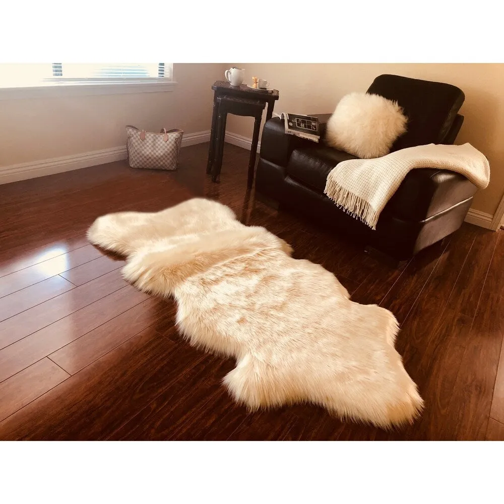 Silver Orchid Nansen Luxurious Faux Sheepskin Pelt Shag Rug