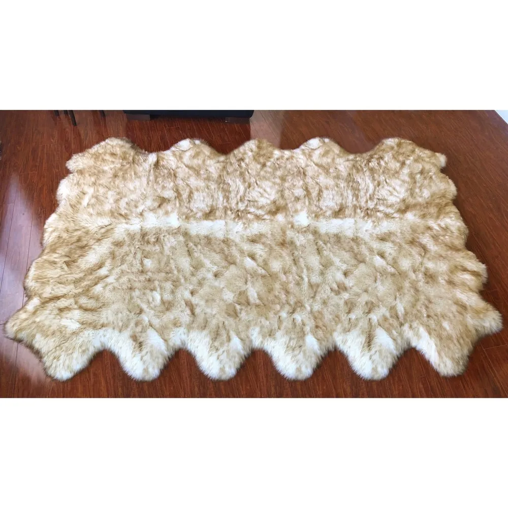 Silver Orchid Nansen Luxurious Faux Sheepskin Pelt Shag Rug