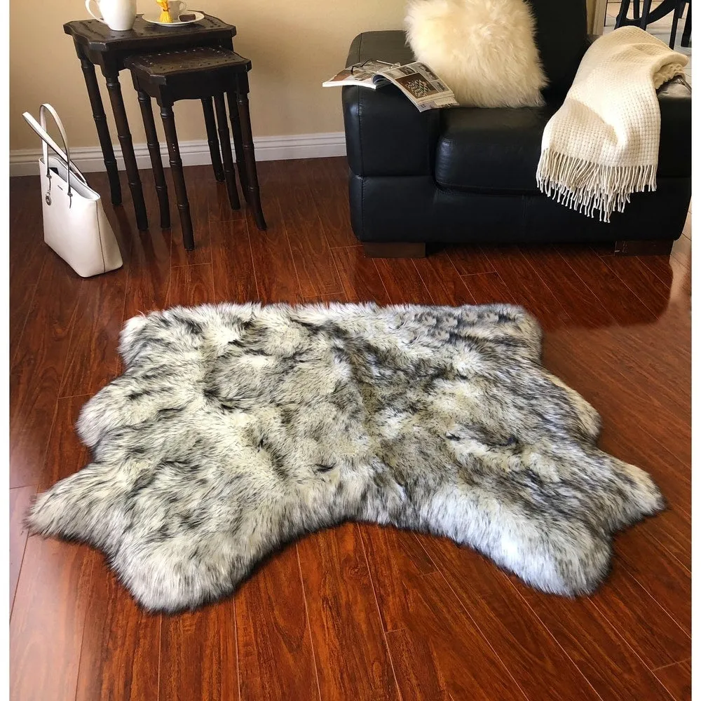 Silver Orchid Nansen Luxurious Faux Sheepskin Pelt Shag Rug