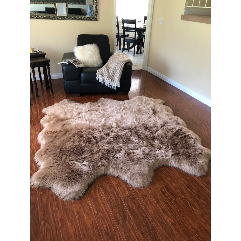 Silver Orchid Nansen Luxurious Faux Sheepskin Pelt Shag Rug
