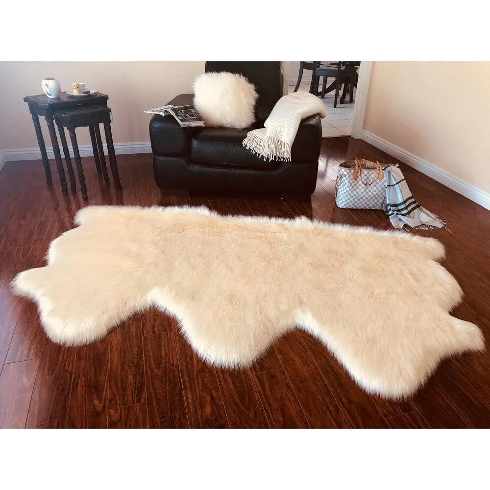 Silver Orchid Nansen Luxurious Faux Sheepskin Pelt Shag Rug