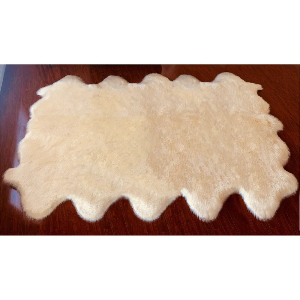 Silver Orchid Nansen Luxurious Faux Sheepskin Pelt Shag Rug