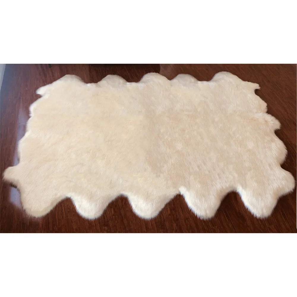 Silver Orchid Nansen Luxurious Faux Sheepskin Pelt Shag Rug
