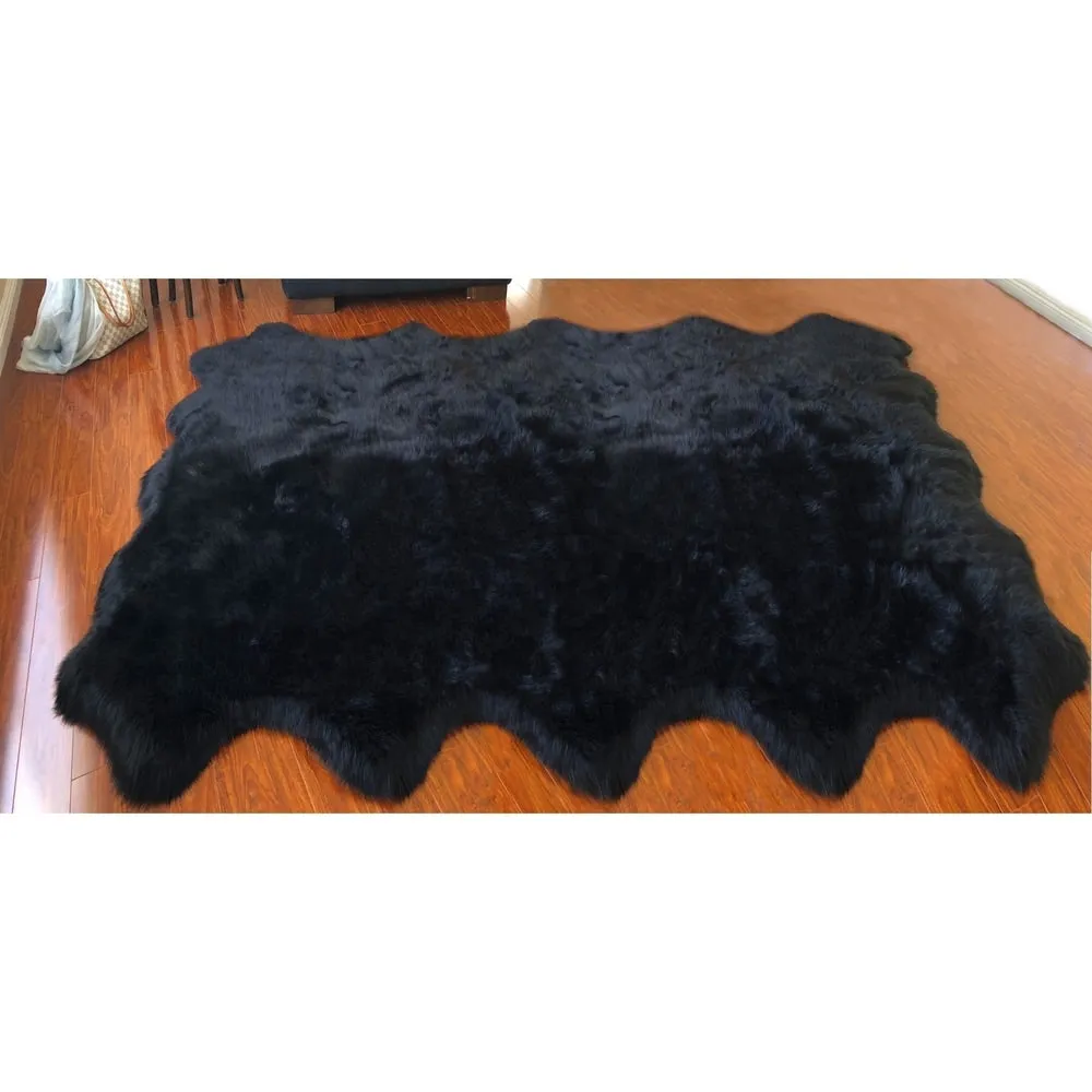 Silver Orchid Nansen Luxurious Faux Sheepskin Pelt Shag Rug