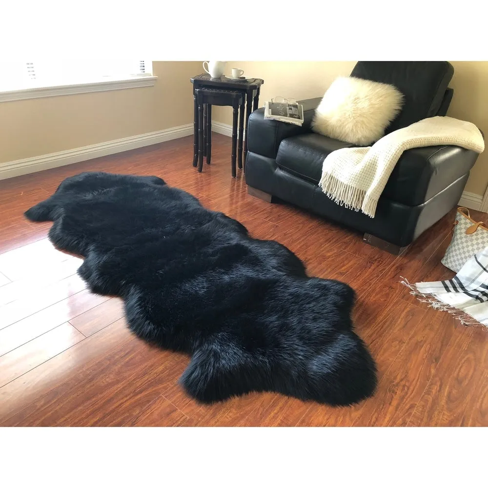 Silver Orchid Nansen Luxurious Faux Sheepskin Pelt Shag Rug