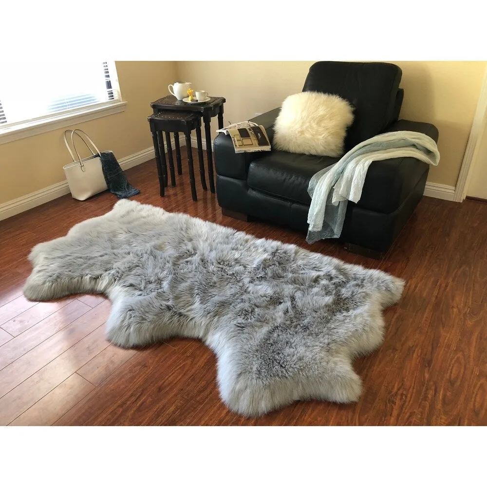 Silver Orchid Nansen Luxurious Faux Sheepskin Pelt Shag Rug