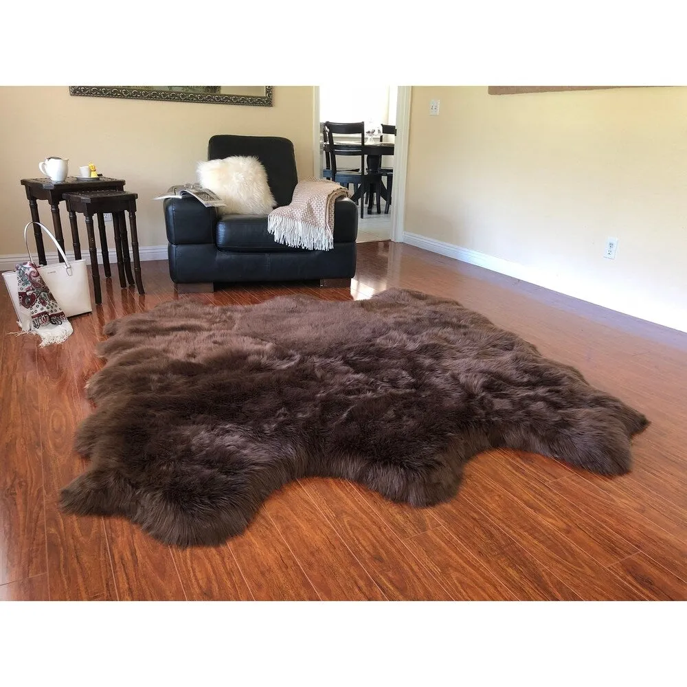 Silver Orchid Nansen Luxurious Faux Sheepskin Pelt Shag Rug