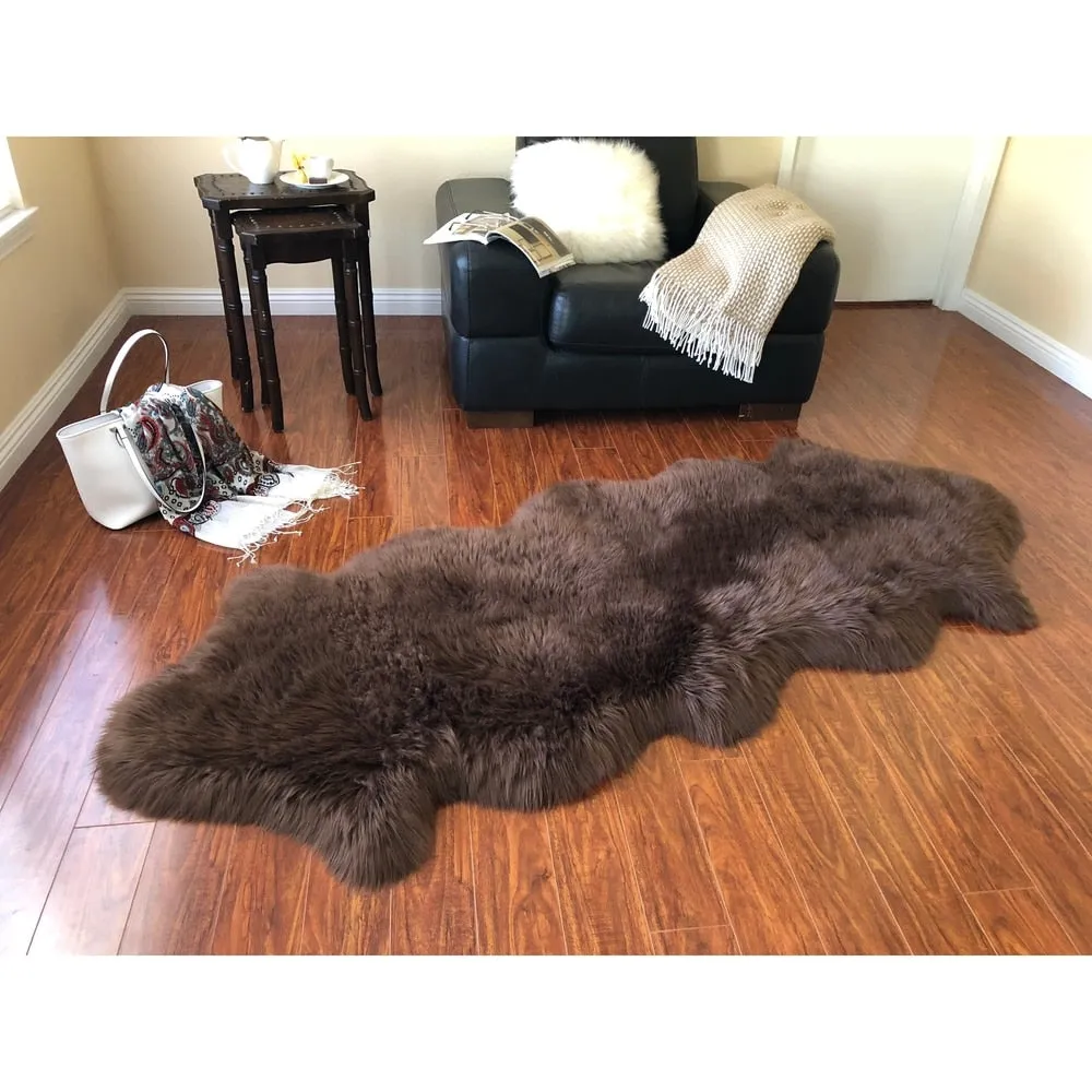 Silver Orchid Nansen Luxurious Faux Sheepskin Pelt Shag Rug