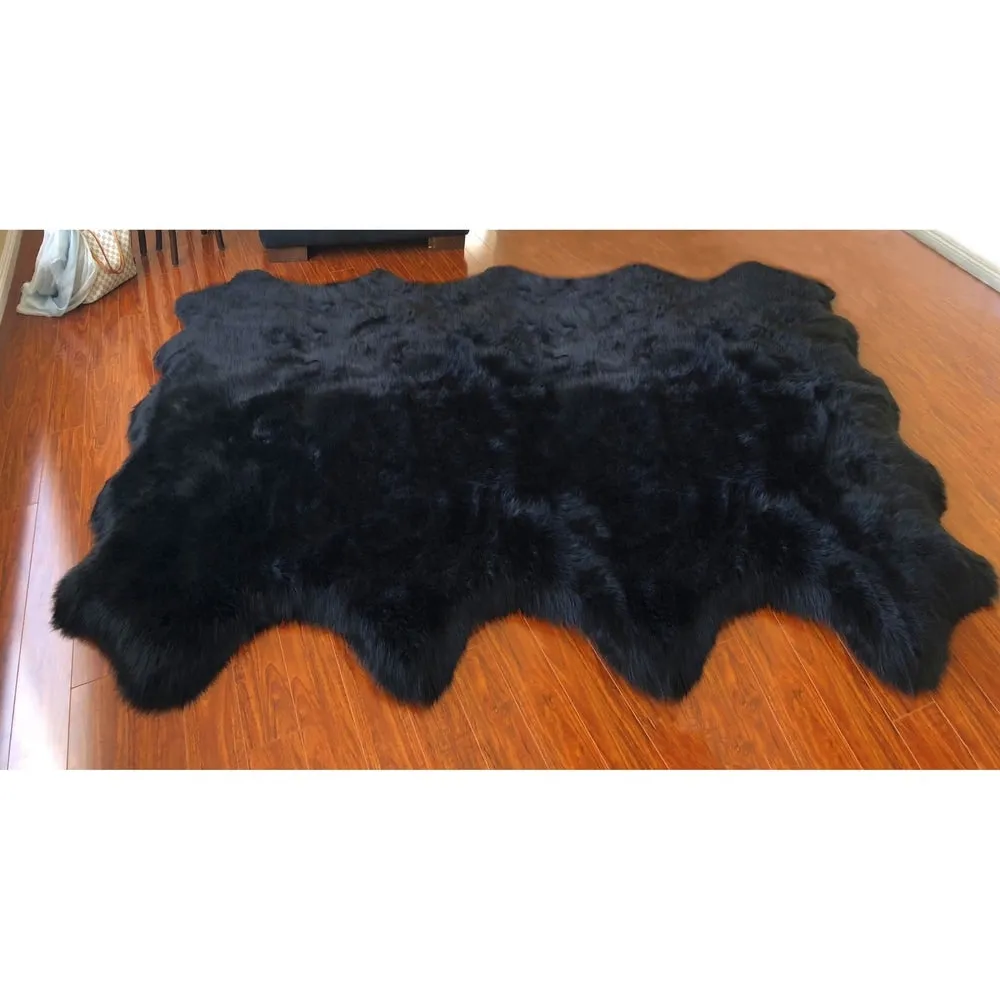 Silver Orchid Nansen Luxurious Faux Sheepskin Pelt Shag Rug