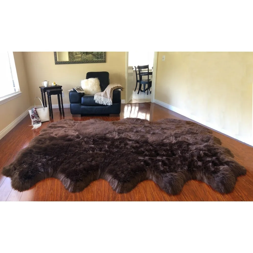 Silver Orchid Nansen Luxurious Faux Sheepskin Pelt Shag Rug