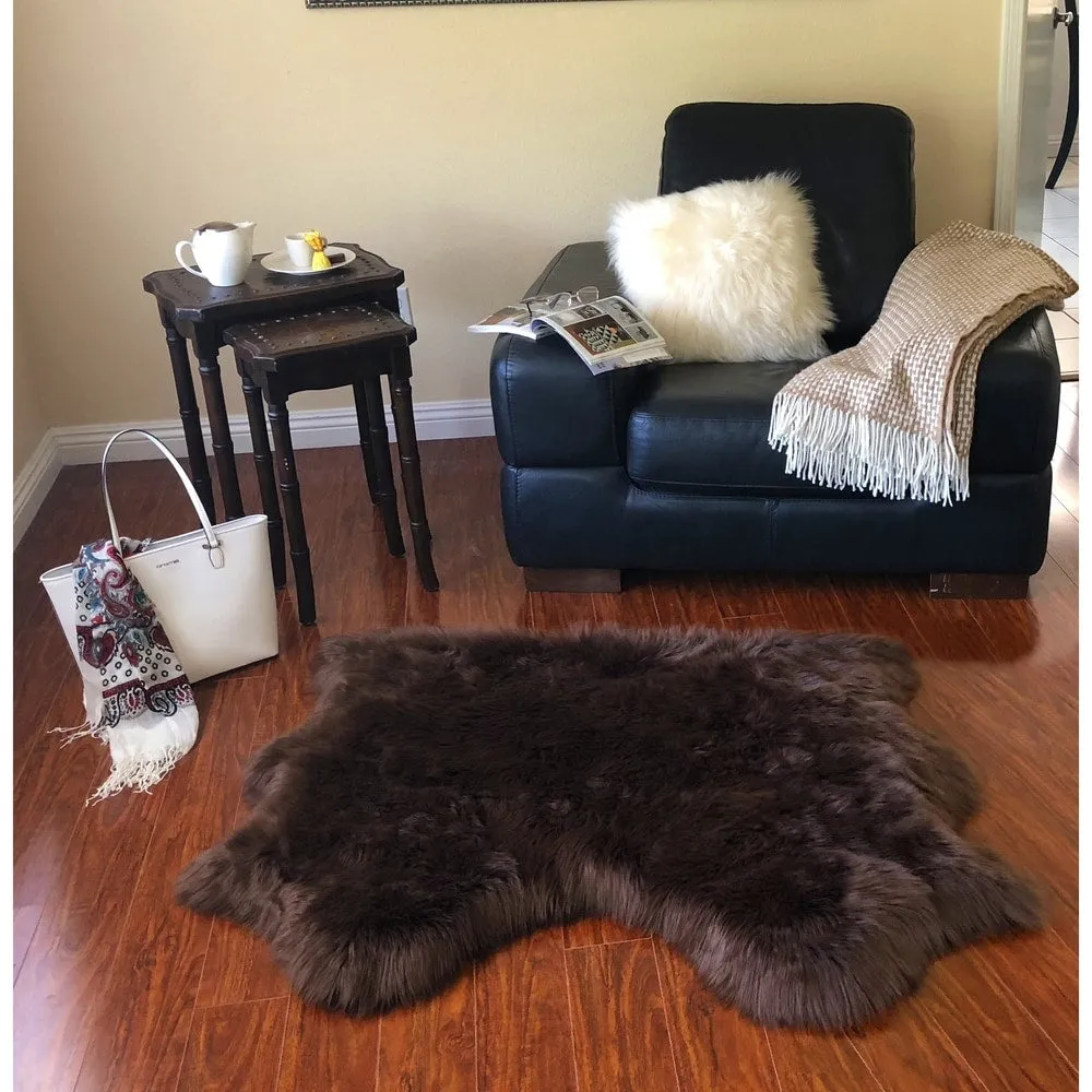 Silver Orchid Nansen Luxurious Faux Sheepskin Pelt Shag Rug