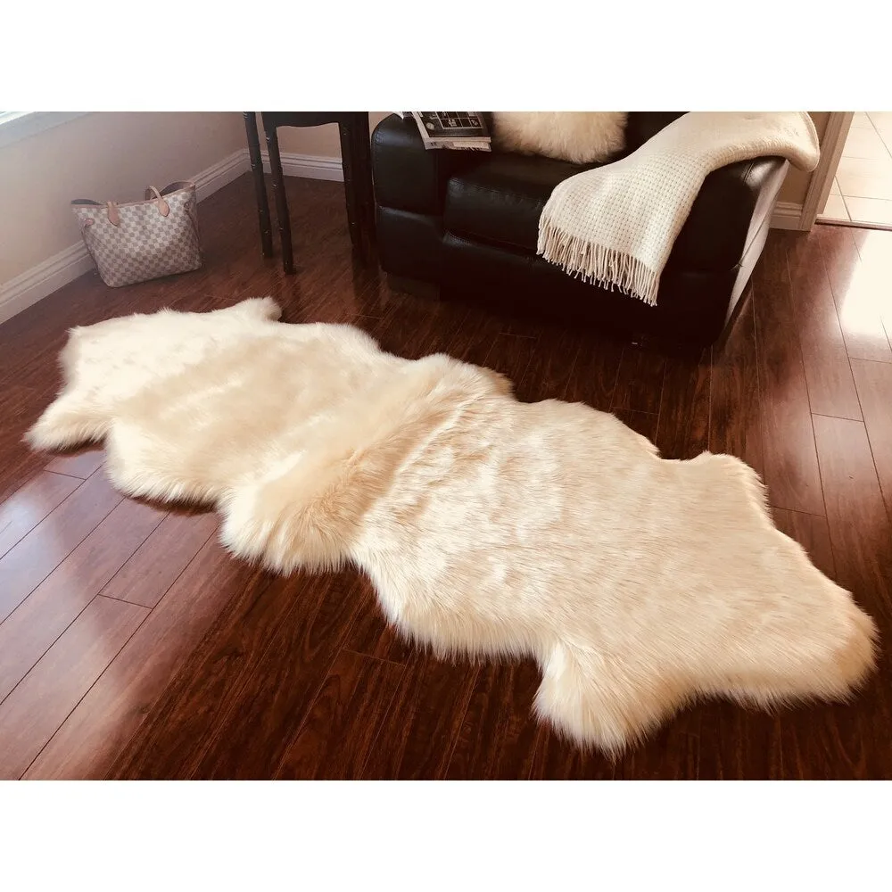 Silver Orchid Nansen Luxurious Faux Sheepskin Pelt Shag Rug