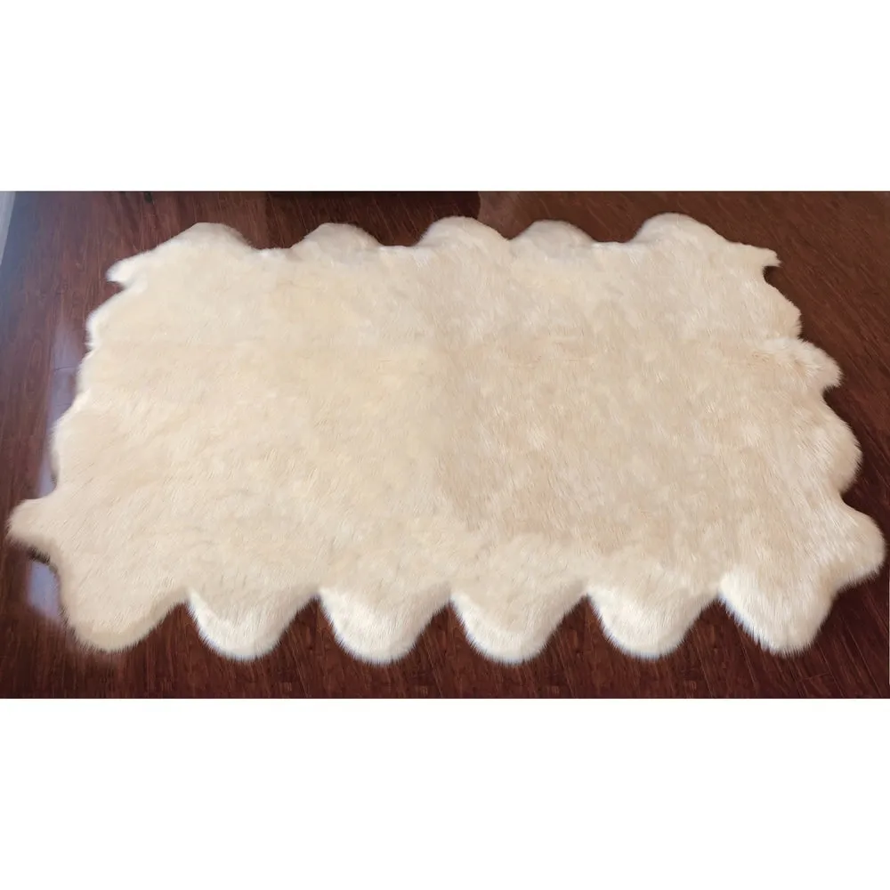 Silver Orchid Nansen Luxurious Faux Sheepskin Pelt Shag Rug