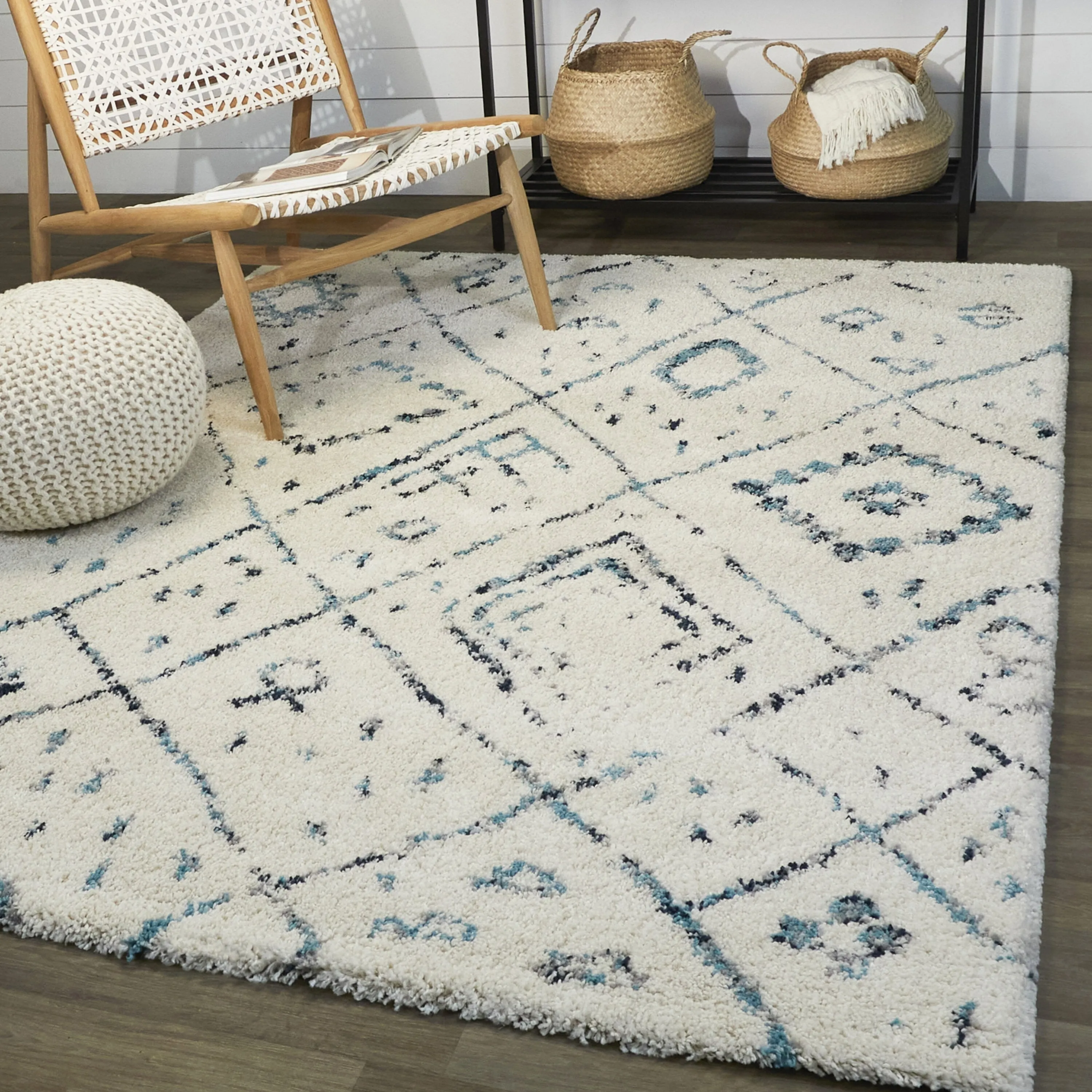 Simeon Boho Shag Area Rug