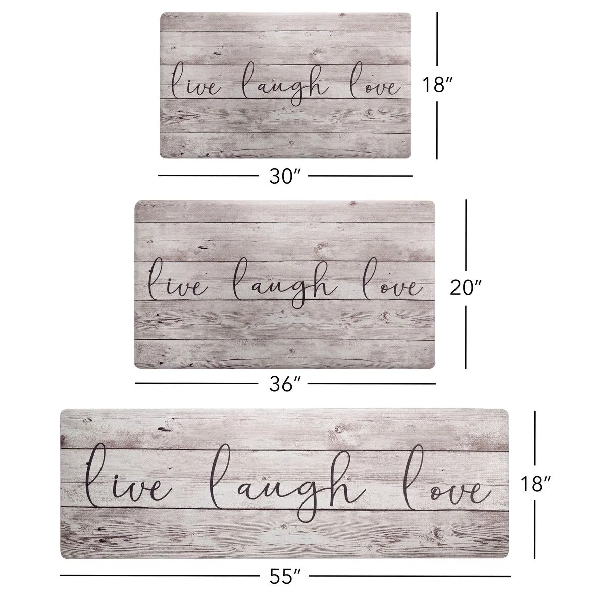 SoHome Cozy Living Live Laugh Love Anti-Fatigue Kitchen Mat. Beige/Brown
