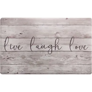 SoHome Cozy Living Live Laugh Love Anti-Fatigue Kitchen Mat. Beige/Brown