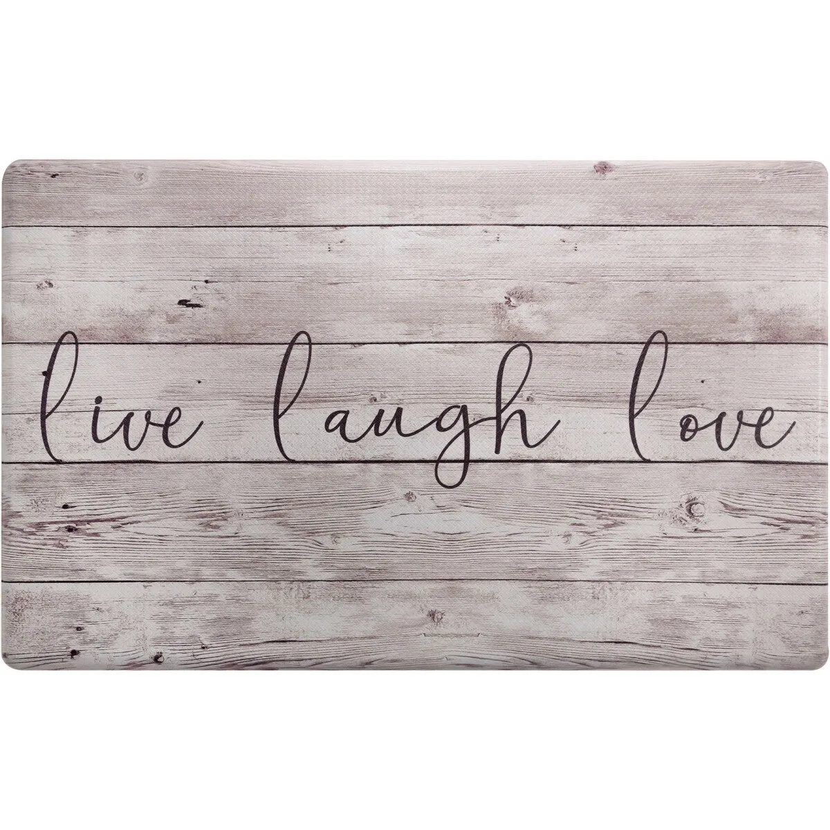 SoHome Cozy Living Live Laugh Love Anti-Fatigue Kitchen Mat. Beige/Brown