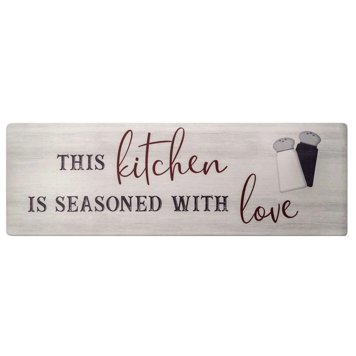 SoHome Cozy Living Seasoned with Love Anti-Fatigue Kitchen Mat. Grey/Red