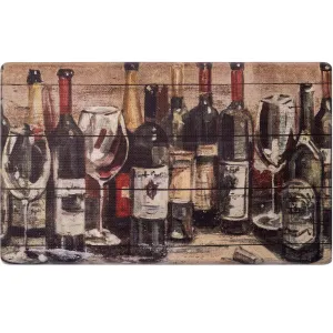 SoHome Cozy Living Wine Collection Anti-Fatigue Kitchen Mat. Brown/Red