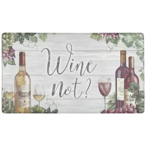 SoHome Cozy Living Wine Not Anti-Fatigue Kitchen Mat. Grey/Red