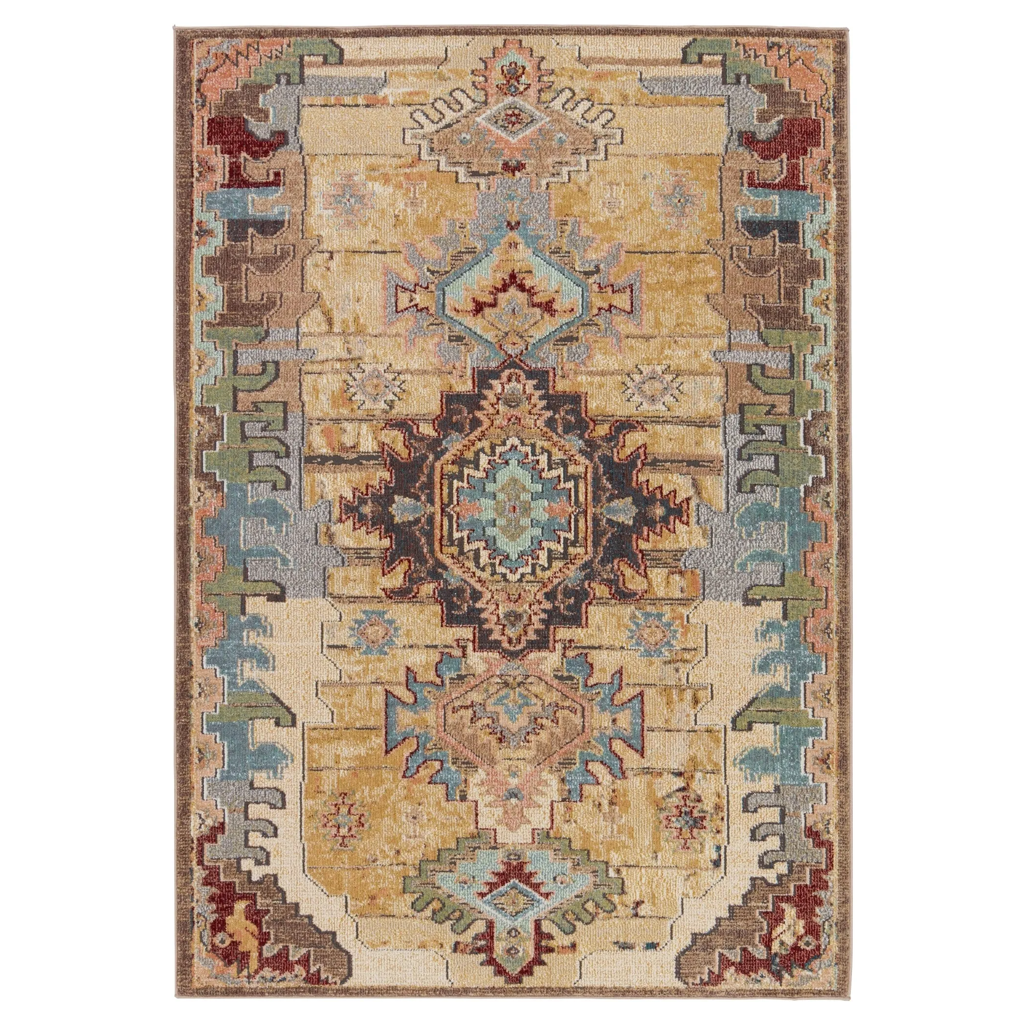 Stentor Medallion Blue/Cream Area Rug