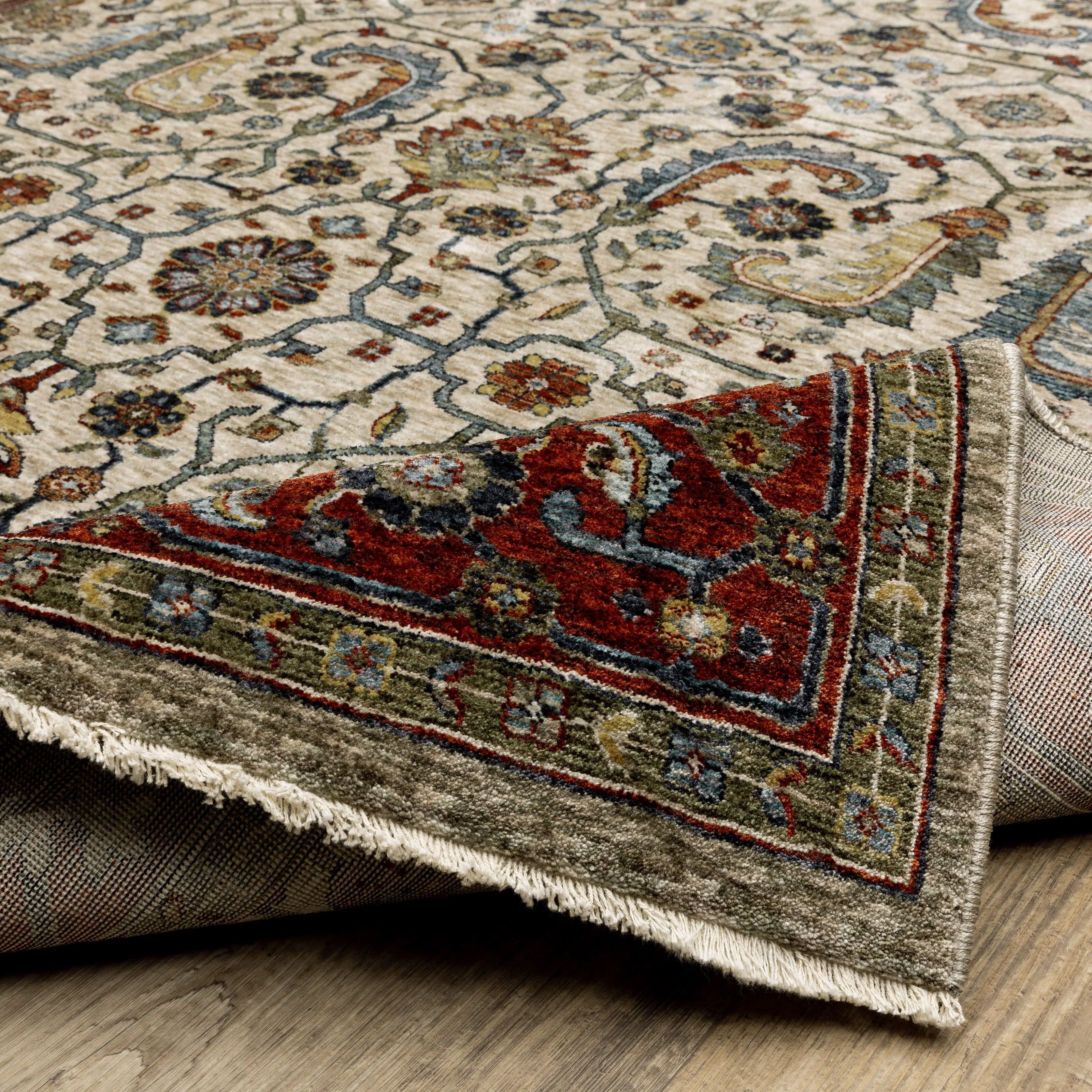 Style Haven Amelie Bordered Persian Ivory/ Red Indoor Area Rug