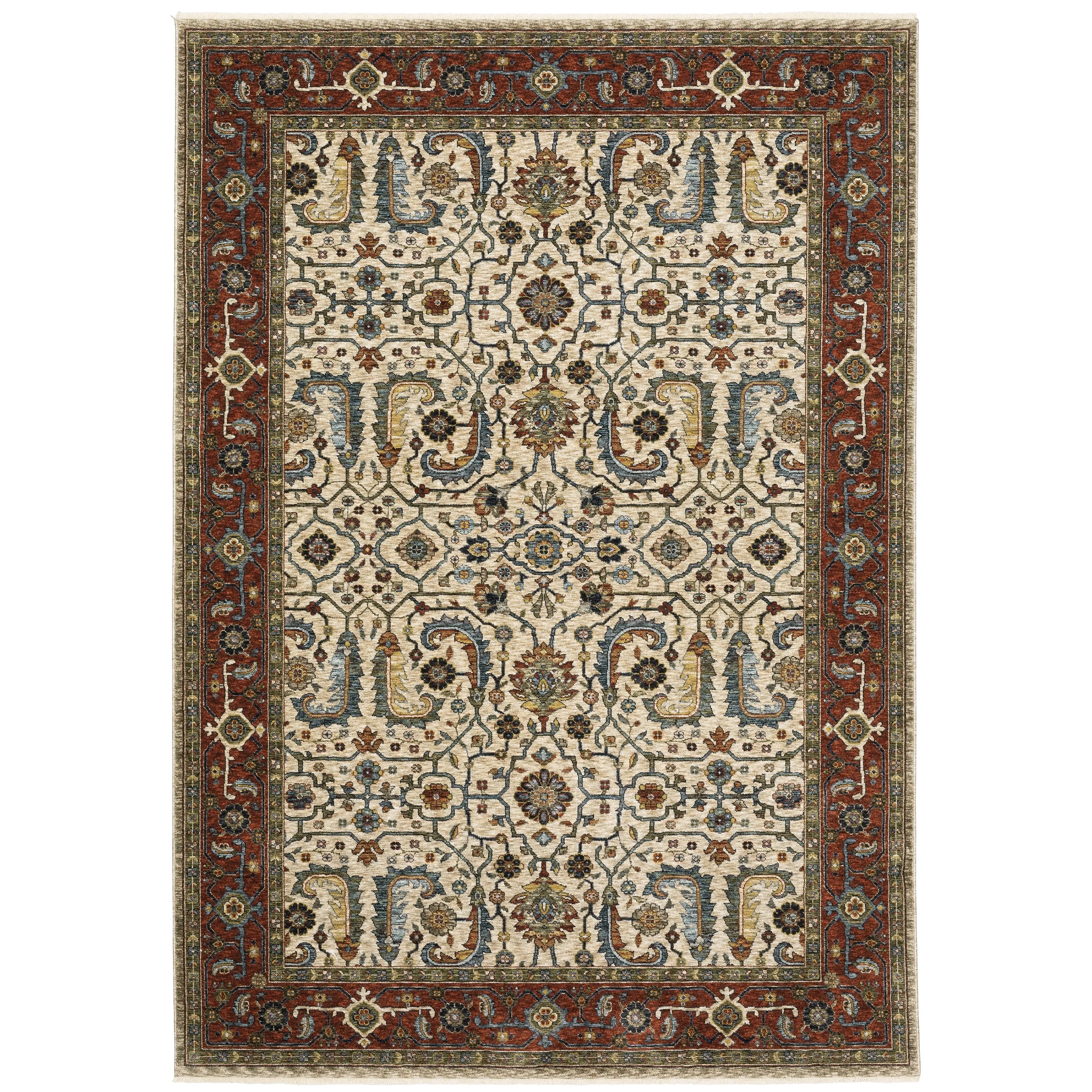 Style Haven Amelie Bordered Persian Ivory/ Red Indoor Area Rug