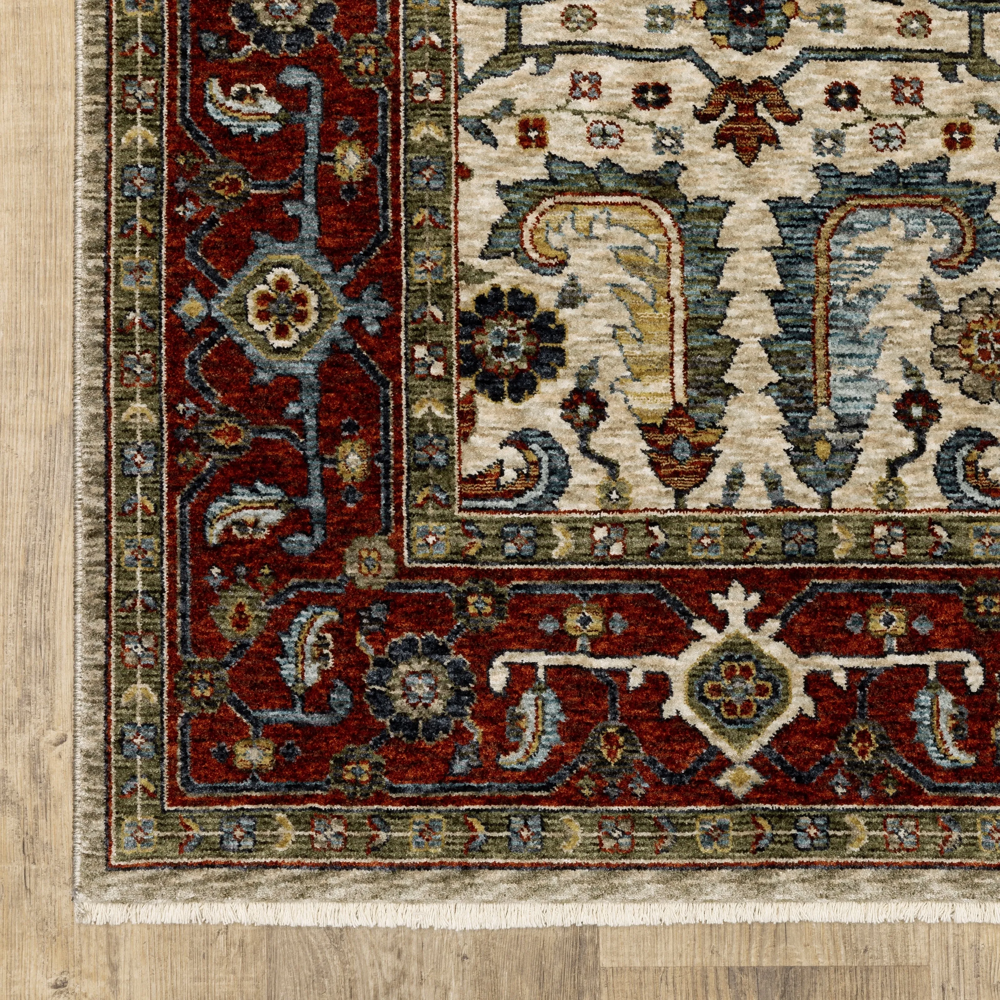 Style Haven Amelie Bordered Persian Ivory/ Red Indoor Area Rug