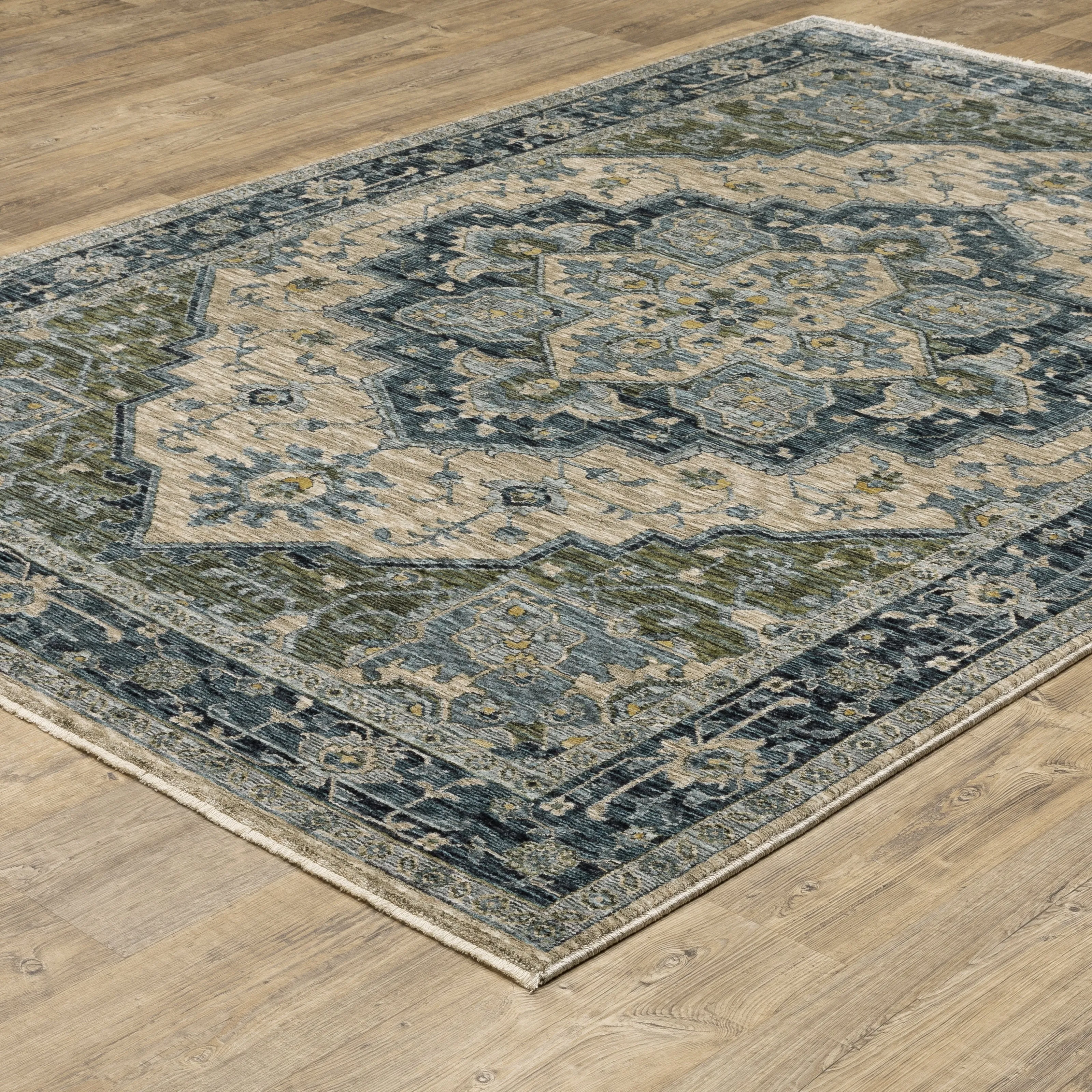 Style Haven Amelie Center Medallion Blue/ Tan Indoor Area Rug