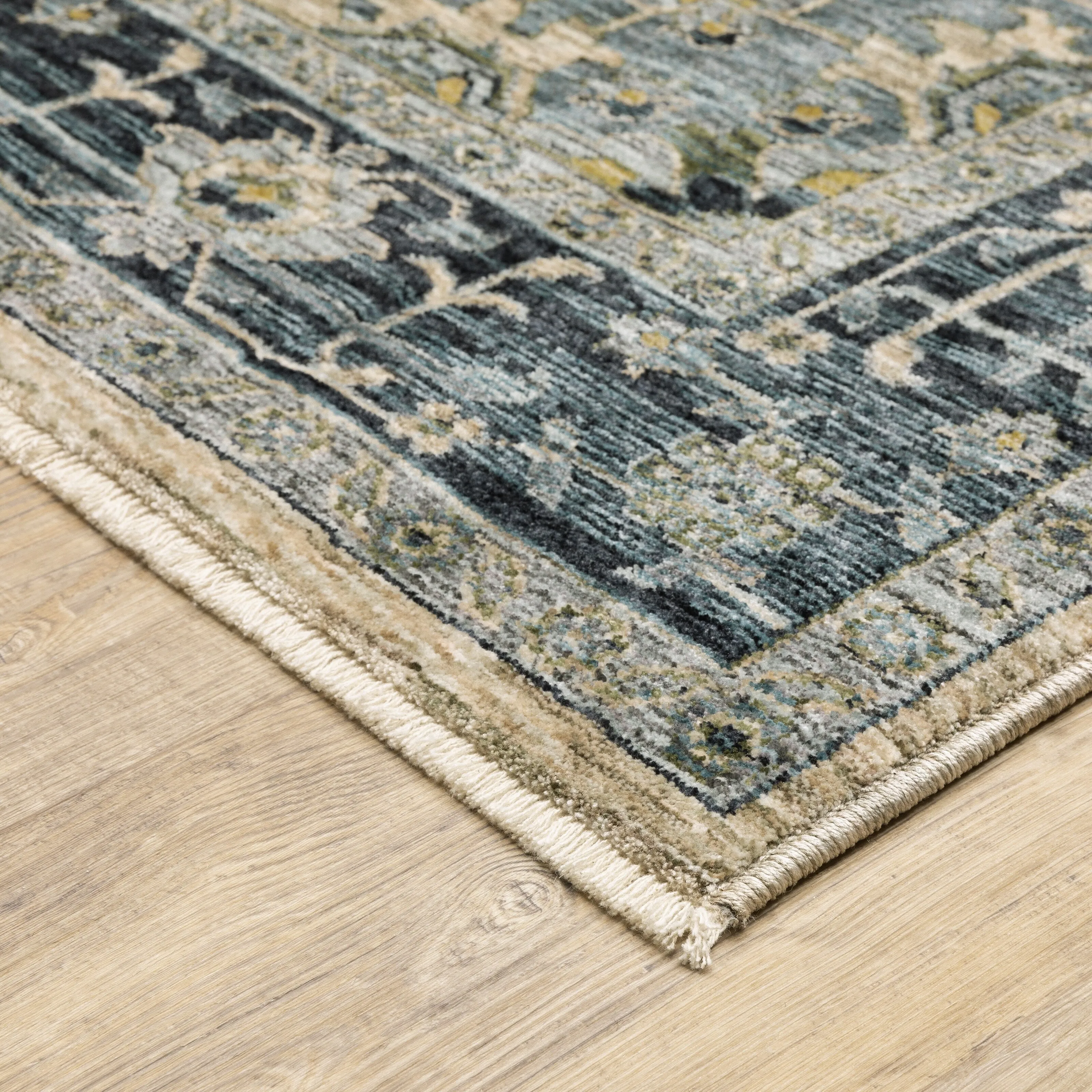 Style Haven Amelie Center Medallion Blue/ Tan Indoor Area Rug
