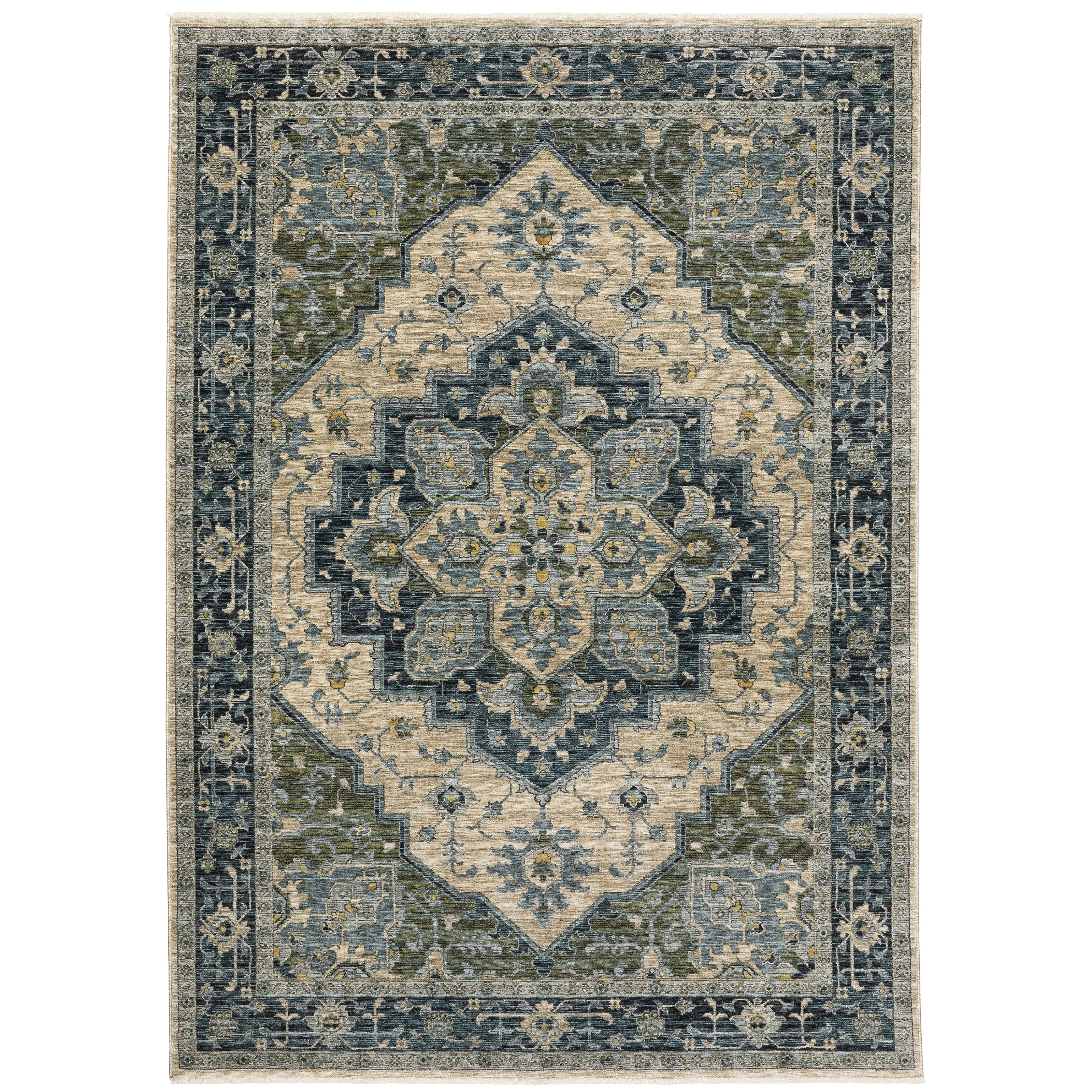 Style Haven Amelie Center Medallion Blue/ Tan Indoor Area Rug