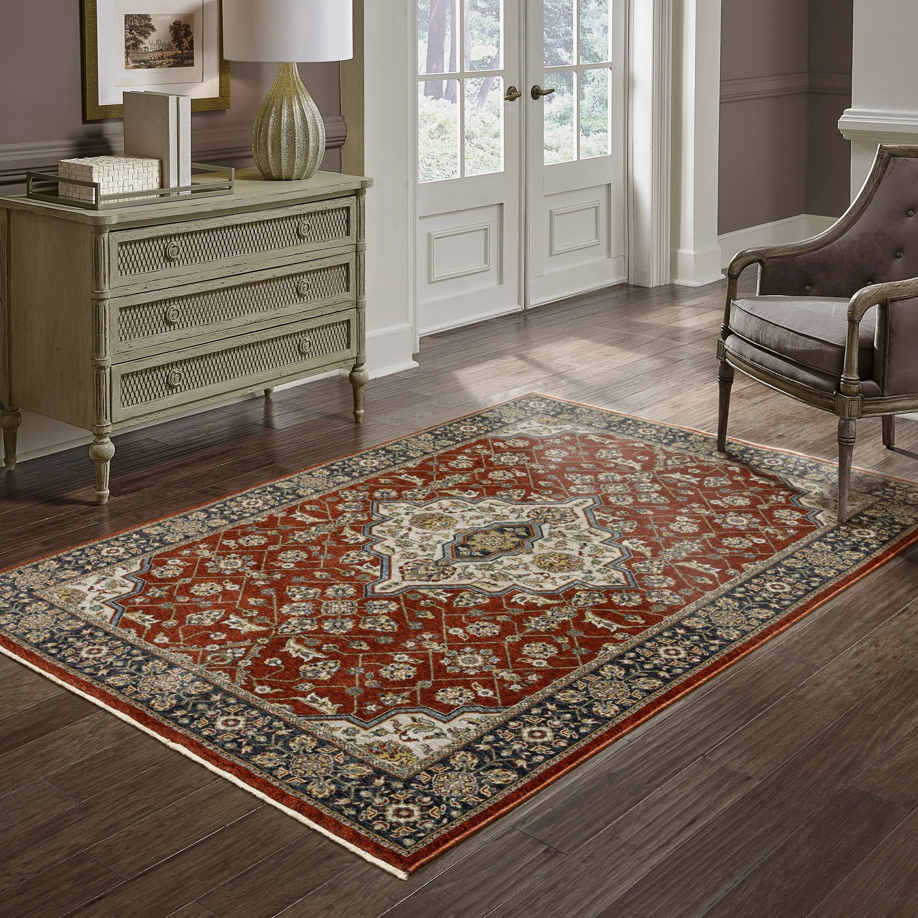 Style Haven Amelie Oriental Medallion Red/ Blue Indoor Area Rug