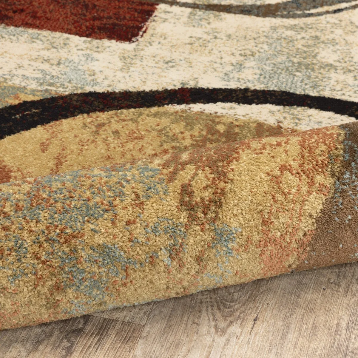 Style Haven Blocks and Rings Brown/ Black Area Rug