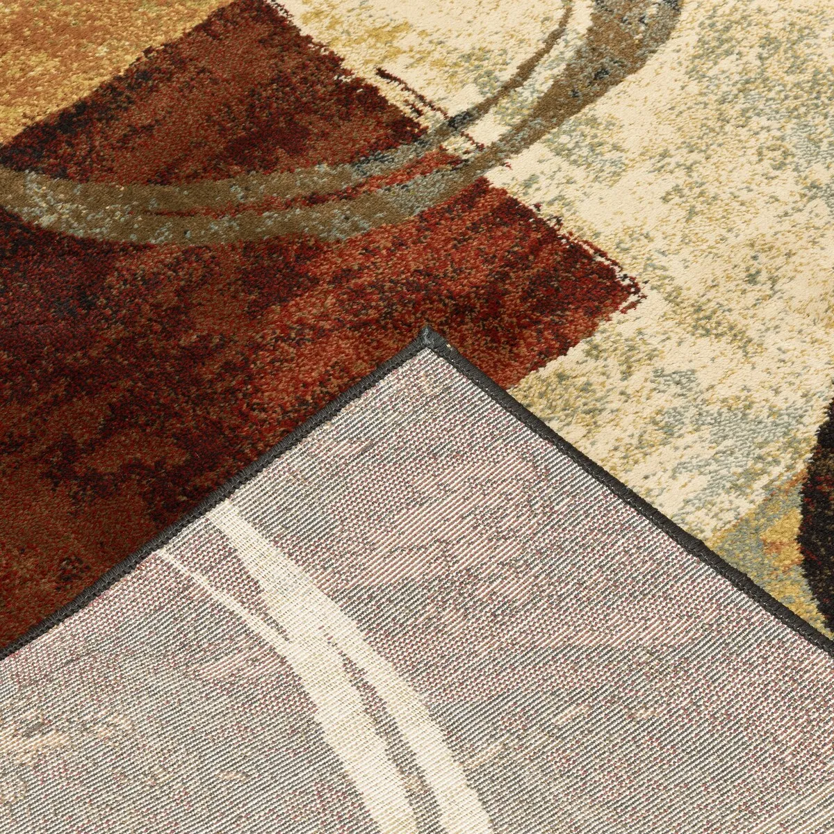 Style Haven Blocks and Rings Brown/ Black Area Rug