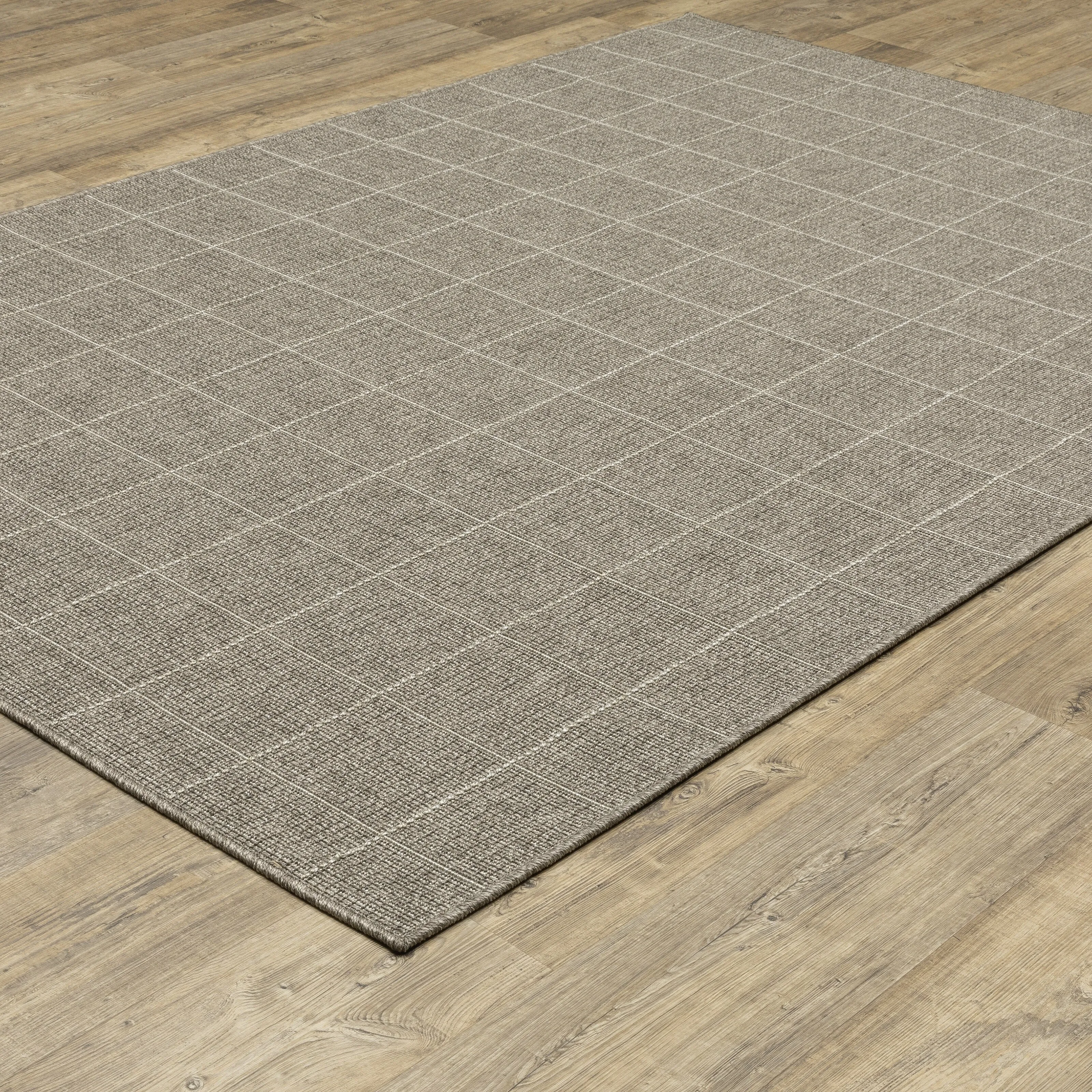 Style Haven Calayan Woven Gridwork Grey Ultimate Performance Area Rug~