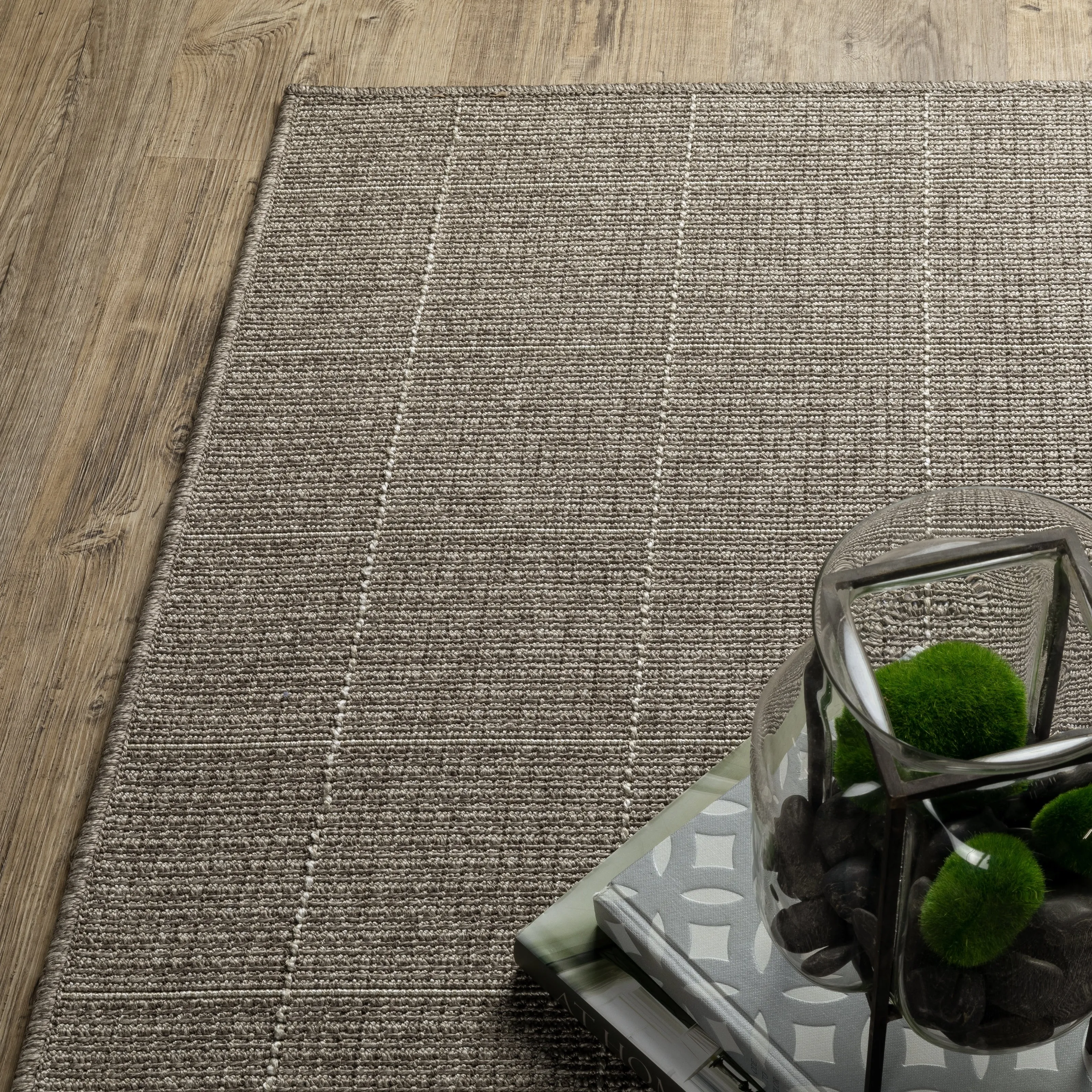 Style Haven Calayan Woven Gridwork Grey Ultimate Performance Area Rug~